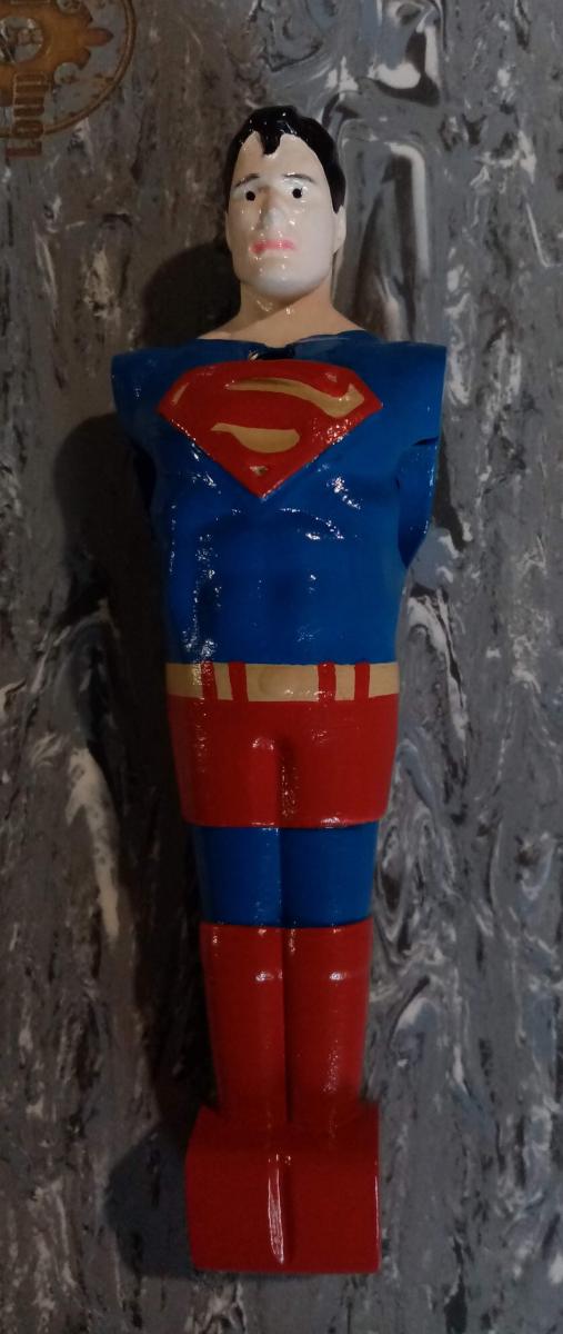 Joueur de baby foot Superman en fabrication additive